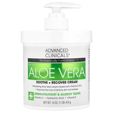 Aloe Vera, Soothe + Recover Cream, 16 oz (454 g)