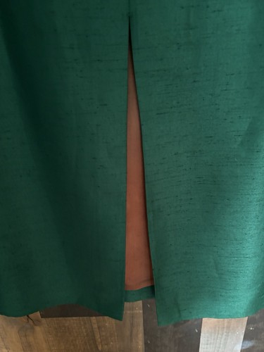 VTG Handmade Emerald Silk Shantung Skirt Suit Set Jacket & Maxi Skirt Lined XS/S - Picture 23 of 24