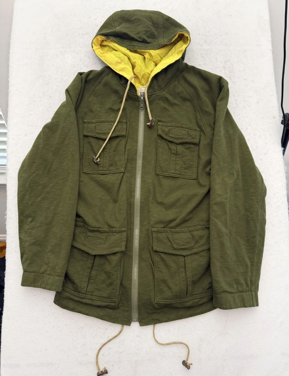 Eddie Bauer Jacket Mens L Green Y2K Army Barn Chore Outdoor Reversible