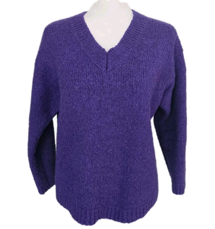 Suéter Tejido Grueso Mezcla Lana Púrpura Profundo De Colección Mervyns Partners Mujer Talla M
