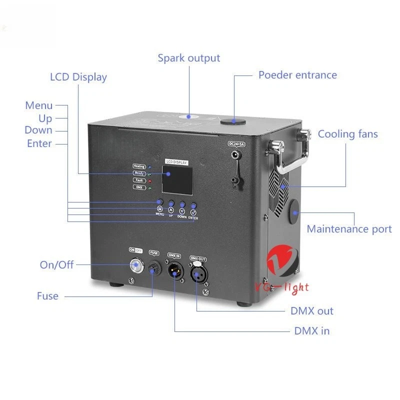 350W Wireless Remote DMX Fountain Sparkler Cold Spark Machine for Wedding Stage - Image 4 of 4