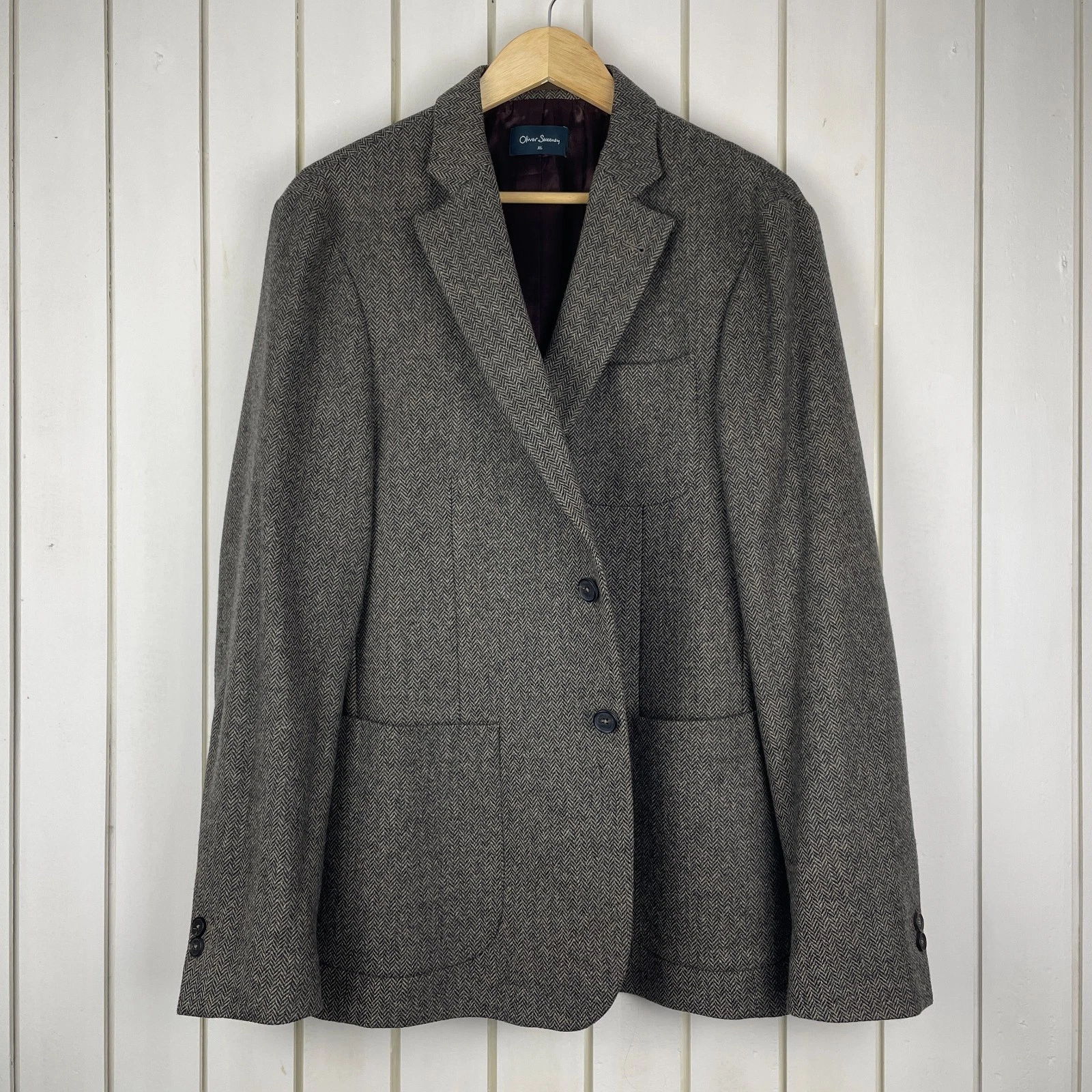 Oliver Sweeney Mens XL Moon Tweed Lambswool Blazer Jacket 46R Approx