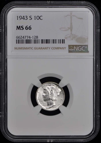 1943-S Mercury Dime 10C NGC MS66