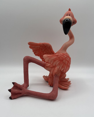 Flamingo Wine Bottle Holder Pink Fun Retro Resin Heavy Unique Vintage 11  Liquor