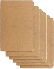 6 Pack Pocket Notebook Mini Notebooks Bulk 3.5 X 5.5 Inch Small Memo Brown 