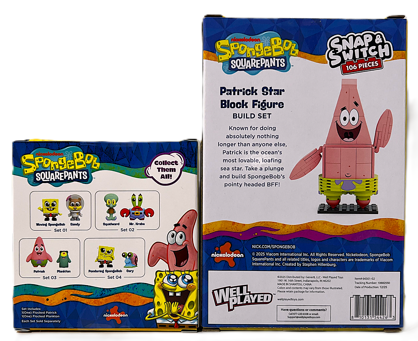 Set of 2 Spongebob Patrick Star Block Set with Patrick & Plankton Flock ...