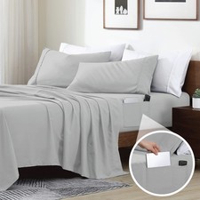 3 PCS Smart Sheets Ultra Soft Microfiber Fitted Bed Set Side Pockets Twin XL
