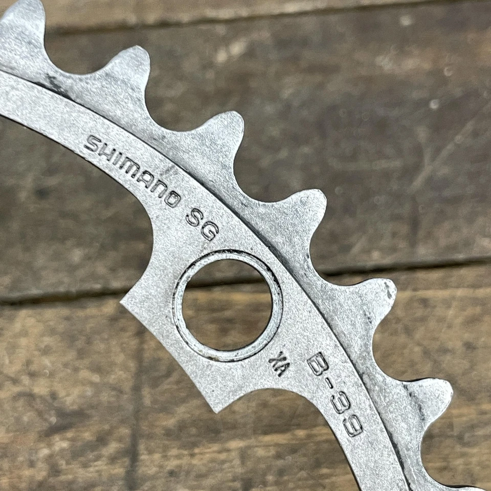 Shimano SG Chainring Set 53/39T 130 BCD 5-Bolt Road Double Silver Alloy Vintage - Image 3 of 4