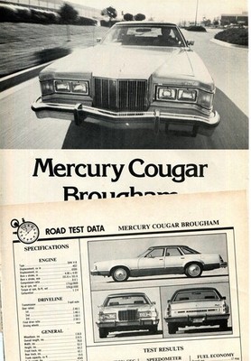 1977 MERCURY COUGAR BROUGHAM ROAD TEST 4 pg Article