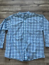 Ariat Pro Series Shirt Mens XL Light Blue Plaid Long Sleeve Button Front Western