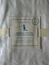 Pottery Barn Sheet Set Kids Toddler NEW Package Organic Cotton White Sealed NIP