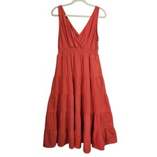 Universal Thread Maxi Dress Size M Coral 100 Cotton Tiered Boho Resort Flowy