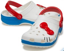 Crocs Hello Kitty Classic Clog BRAND NEW White Red Womens Size 4, 7  11 209438