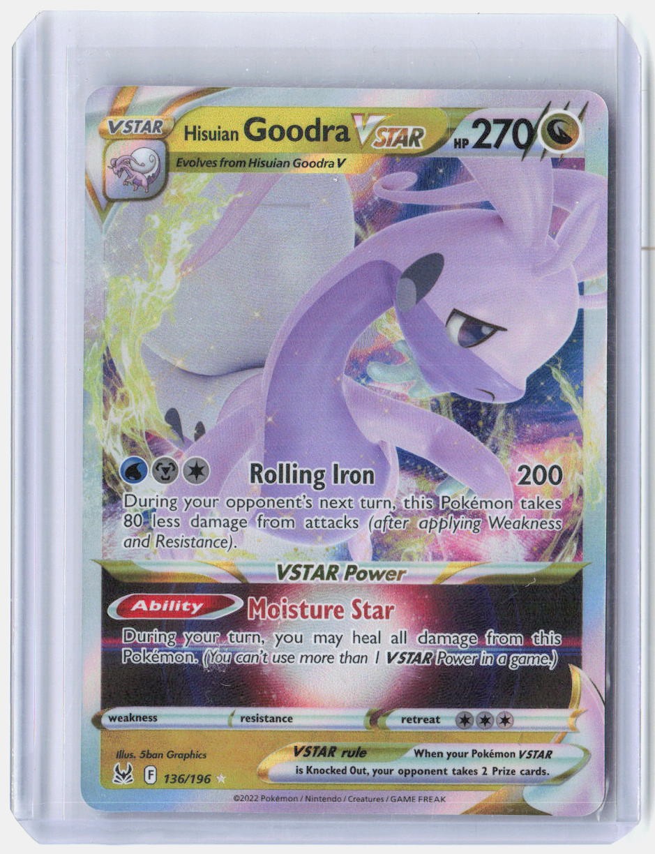 Hisuian Goodra VSTAR 136/196 Holo VSTAR Rare Lost Origin Pokemon Near Mint