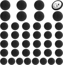 40 Pcs Black Buttons, Fabric Cloth Covered with Metal Shank Button, round Suit B