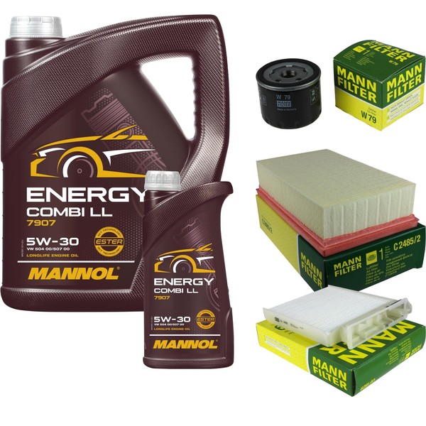 Inspektionspaket 6L Mannol Energy 5W-30 FüR Nissan Note 1.5 Dci NV200 Evalia-image