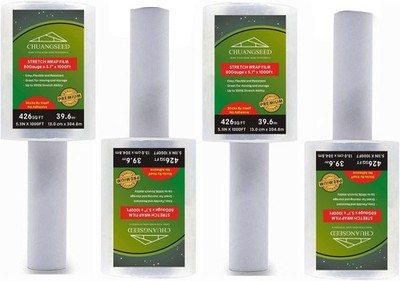 4Pack Industrial Mini Clear Stretch Wrap Film 80 Gauge 5.1'' 1000ft for Pallet...