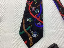 Disney Tie Mens Black Mickey Mouse 100 Silk Vintage Korea 56 in Novelty