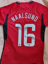 Lisa Naalsund Manchester United Women Hand Signed Shirt Norway - W/Signing Proof