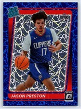 2021-22 Donruss Optic Jason Preston Blue Velocity Prizm Rated Rookie RC #160