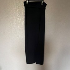 Women's Black Solid Maxi Skirt Long Regular Fit