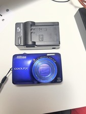 Nikon Coolpix S6300 Blue 16MP 10X HD Digital Camera w/ Charger Battery