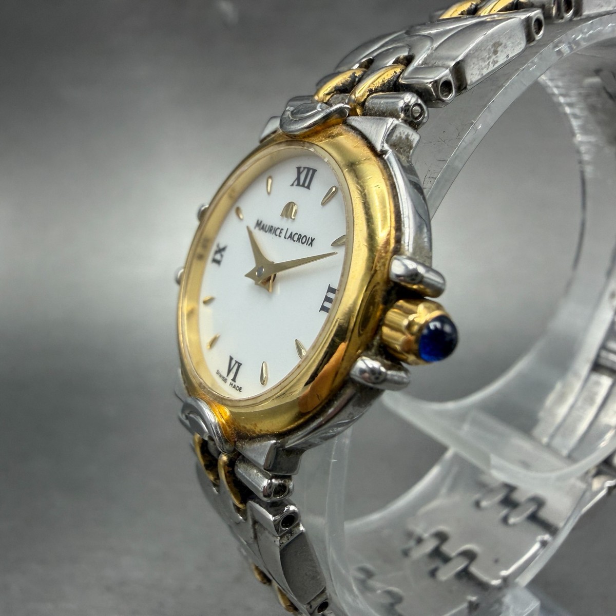 Vintage Maurice Lacroix Calypso 75344 Two Tone White Quartz Ladies Watch Date Maurice Lacroix Calypso Date 95345 White Quartz 70095  main image 2