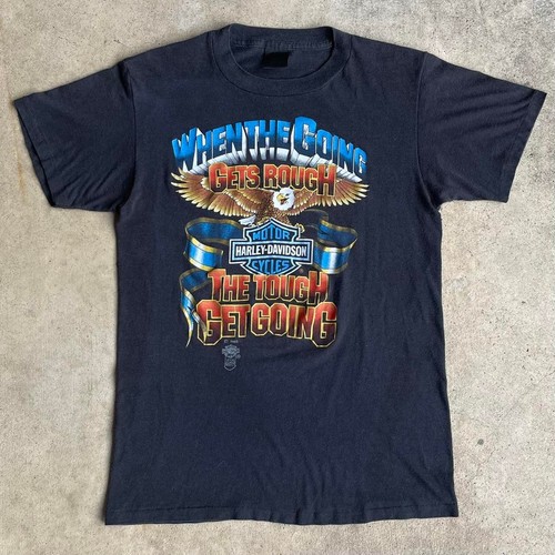 Vintage 1985 harley davidson motorcycles 3d emblem t shirt