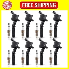 Set of 8 Platinum Spark Plug and 8 Ignition Coil Pack for Ford Mercury Lincoln