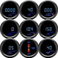 2 52mm Car Turbo Psi Bar Boost Gauge Oil Pressure Water Temp Oil Temp Meter