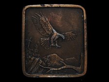 NC17122 VINTAGE 1977  BALD EAGLE  COMMEMORATIVE BELT BUCKLE