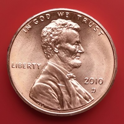 2010-D Gem Red BU Lincoln Shield Cent/Penny From US Mint Roll Fast S&H W/ Trac