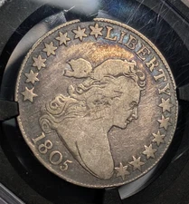 WOW 1805 50C Draped Bust NGC X US Silver Half Dollar Graded Vault Box VG3 -TONED