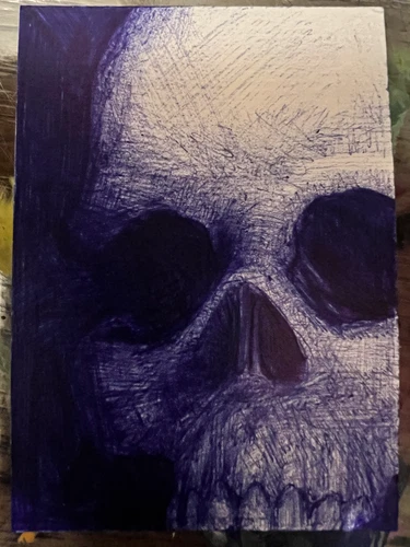 ACEO Original Cranium (2.5" x 3.5")