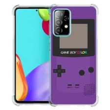 (Purple GameBoy)ShockProof TPU phone case cover(Clear)for Samsung Galaxy A52 5G
