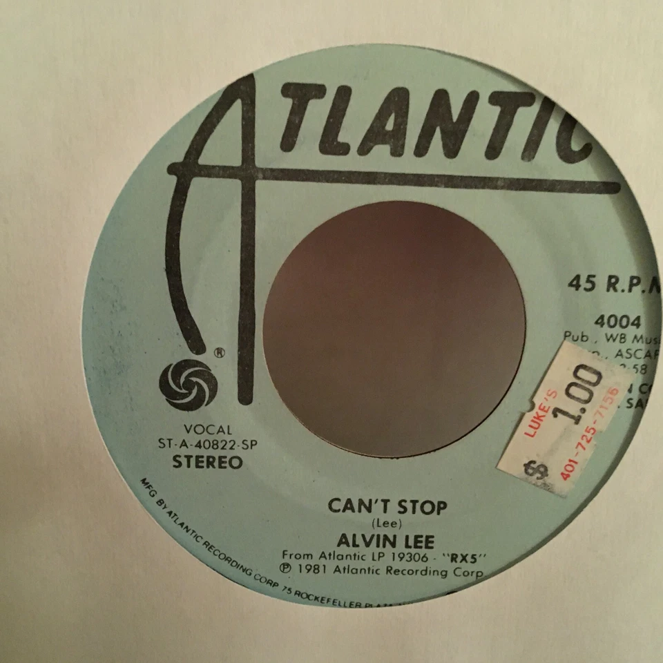 ALVIN LEE  45  SINGLE  vinyl  ,  CAN,T  STOP  ( PROMO ) - Изображение 2 из 2