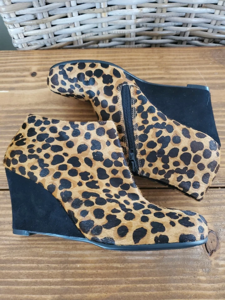 Аэрозоли каблук размер 6 сливы пирог леопард лодыжки ботинок икры меха на танкетке каблуки - Изображение 2 из 4