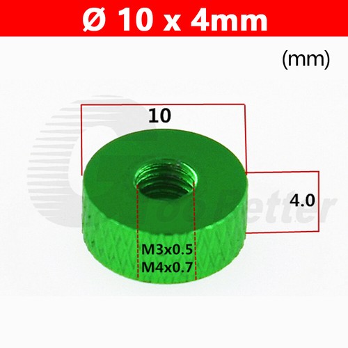 M3 M4 Aluminum Knurled Thumb Nuts Round Spacers Standoff Hand Grip Knob Anodised - Picture 2 of 8