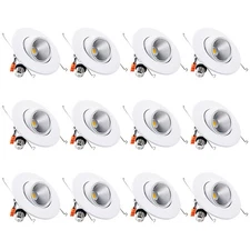 12/24/48-Pack 6 Inch Gimbal Recessed LED Downlight, 5000K Daylight, Open Box