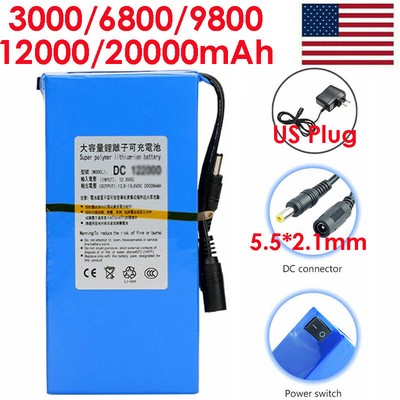 Rechargeable Lithium-ion Battery 12V DC Battery 3000 6800 9800 12000 20000 mAh