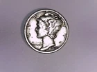 U S 1935-S Silver Mercury ten cents fine
