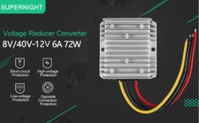72W Buck Boost Converter DC 8-40V to DC 12V 6A Voltage Regulator Waterproof