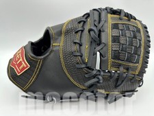 New ZETT Pro Model 13" First Base 1st Baseball Glove Black RHT Woven Web Japan