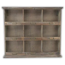 Brown oden 9 Cubby Wall Storage Shelf W 26.75" X D 5.75" H 22.75" Farmhouse