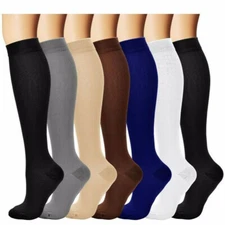 (3 Pairs) Compression X Socks Knee High 20-30mmHg Graduated Mens Womens S-XXXL