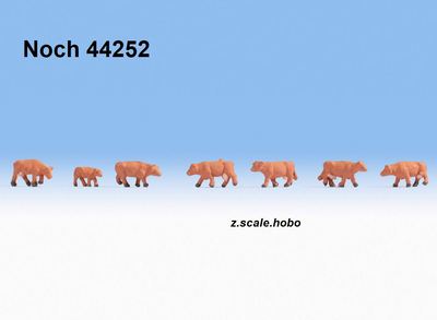 Noch 44252 Z Scale Figures Animals Cows Calf Cattle Solid BROWN *NEW $0 SHIP