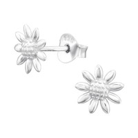 1 Paar Ohrringe Ohrstecker 925 Sterling Silber Vergoldet Mit Sonnenblume