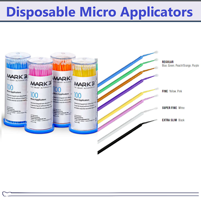 400 Pièces Microbrosses Applicatrices (Taille Régulière, Fine, Super Fine) Pour Usage Dentaire Et Cosmétique