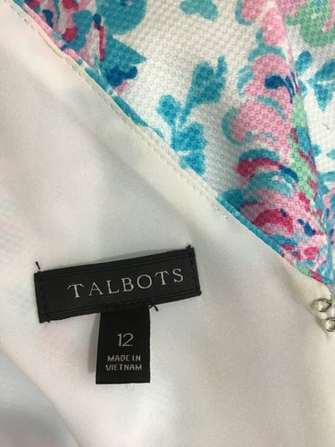 Talbots Women Size 12 Sheath Dress Multicolor Paisley Sleeveless Square neck - Picture 10 of 12