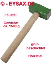 Fäustel Hammer Vorschlaghammer grün Holzstiel Gewicht ca. 1500 Gramm
